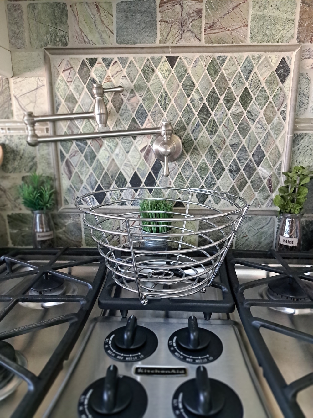 Stainless Steel  Metal Fruit Basket - Silver